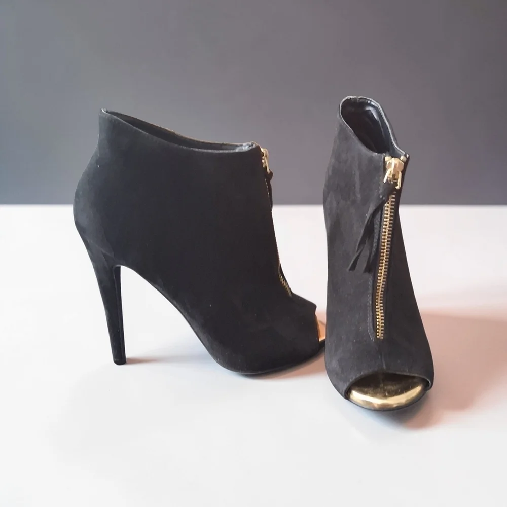 Mossimo Supply Co. Black Peep-Toe Ankle Booties